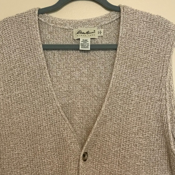Eddie Bauer Size Large Camel Sweater Vest: 2160 - Picture 3 of 7